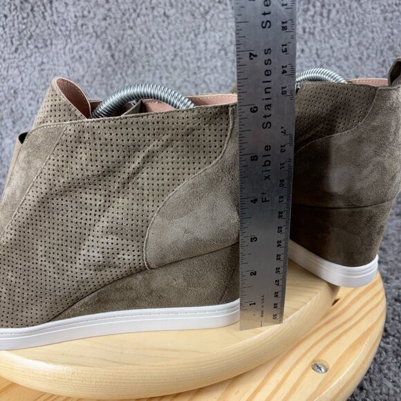 Linea Paolo Hidden Wedge Heel Shoe Felicia Womens Size 11 Suede Brown Ankle Boot - Picture 6 of 9